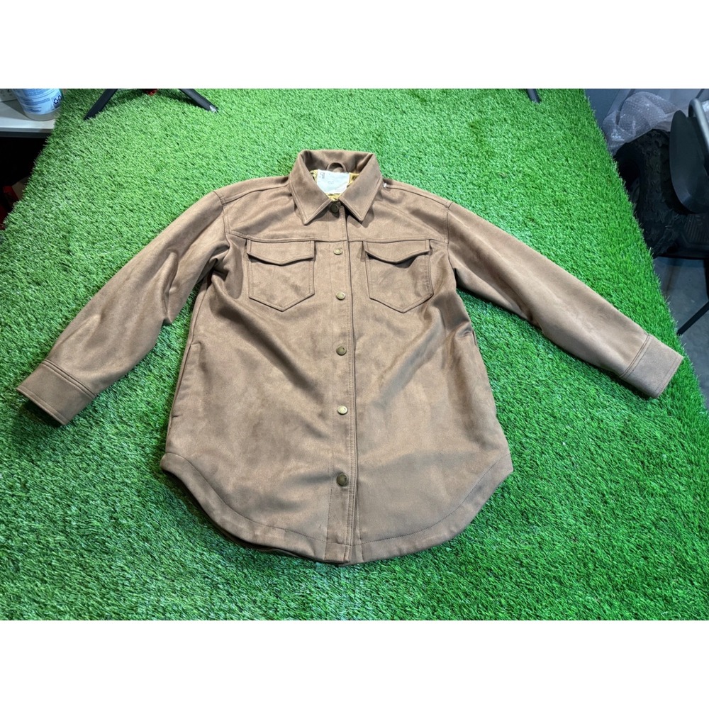 PILCRO by Urban Outfitters‎ Brown Suede Button Up Shirt Jacket Size S